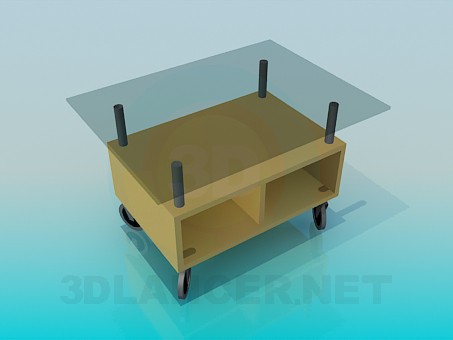 3d модель Столик на колесиках – превью 3d модель Столик на колесиках – превью