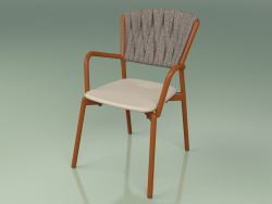 Cadeira 221 (ferrugem metálica, toupeira de resina de poliuretano, cinto acolchoado cinza-areia)