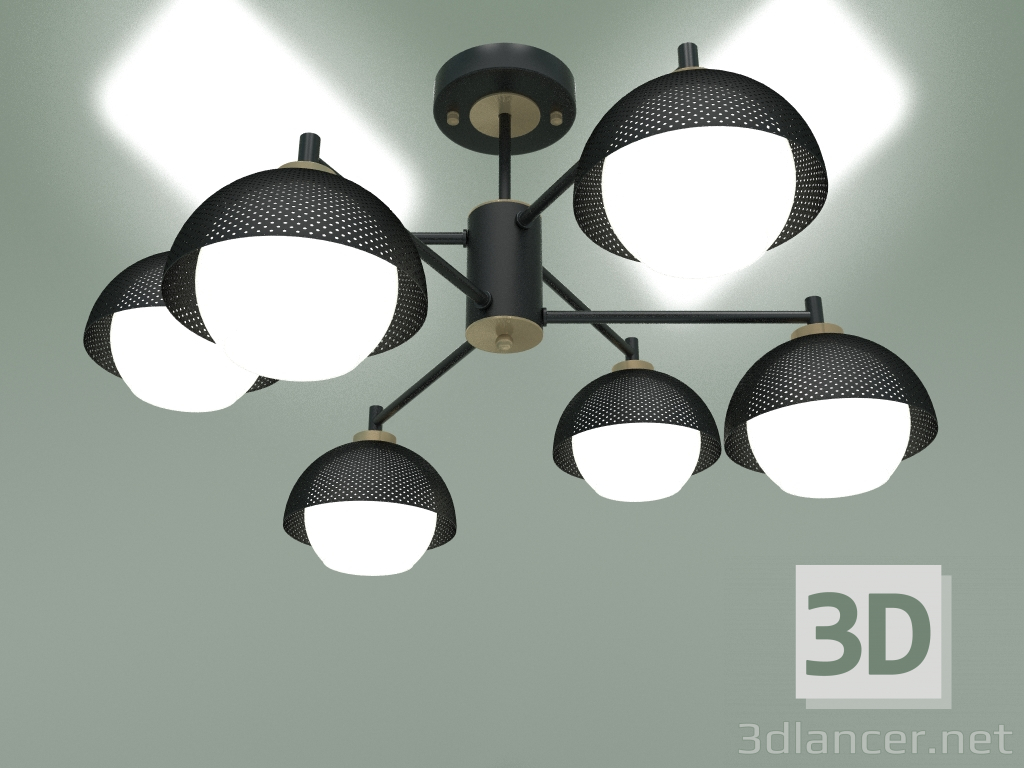 modello 3D Lampadario a soffitto 70106-6 (nero) - anteprima