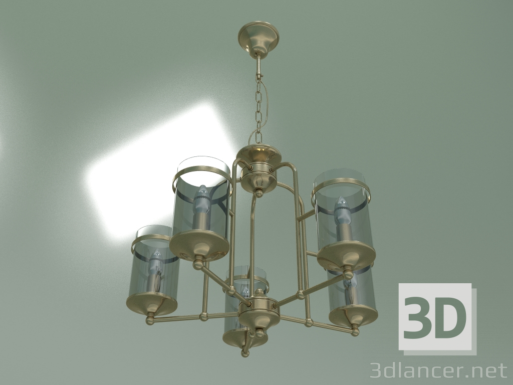 modello 3D Lampadario a sospensione 60040-5 (bronzo antico) - anteprima