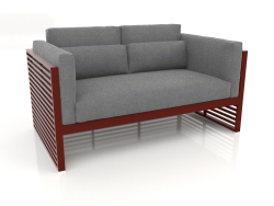 2-seater sofa with a high back (Wine red)