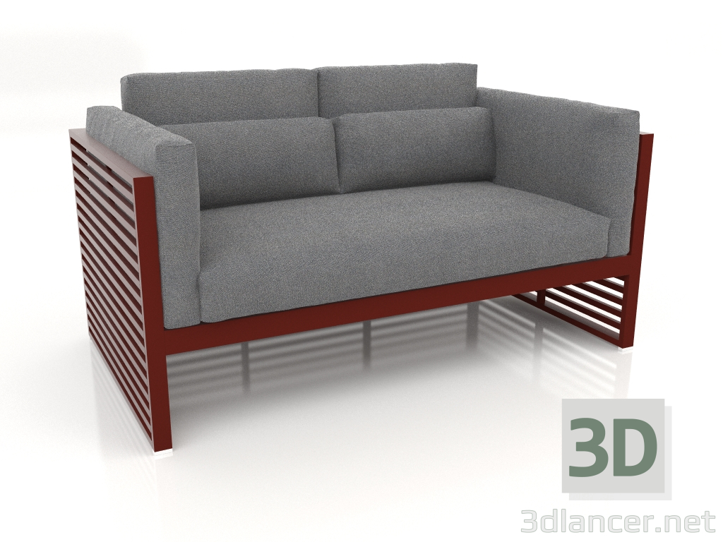 3D Modell 2-Sitzer-Sofa mit hoher Rückenlehne (Weinrot) - Vorschau