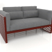 3D Modell 2-Sitzer-Sofa mit hoher Rückenlehne (Weinrot) - Vorschau