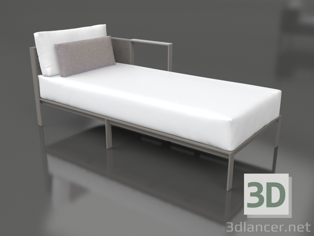 modèle 3D Module canapé, section 2 droite (Gris quartz) - preview