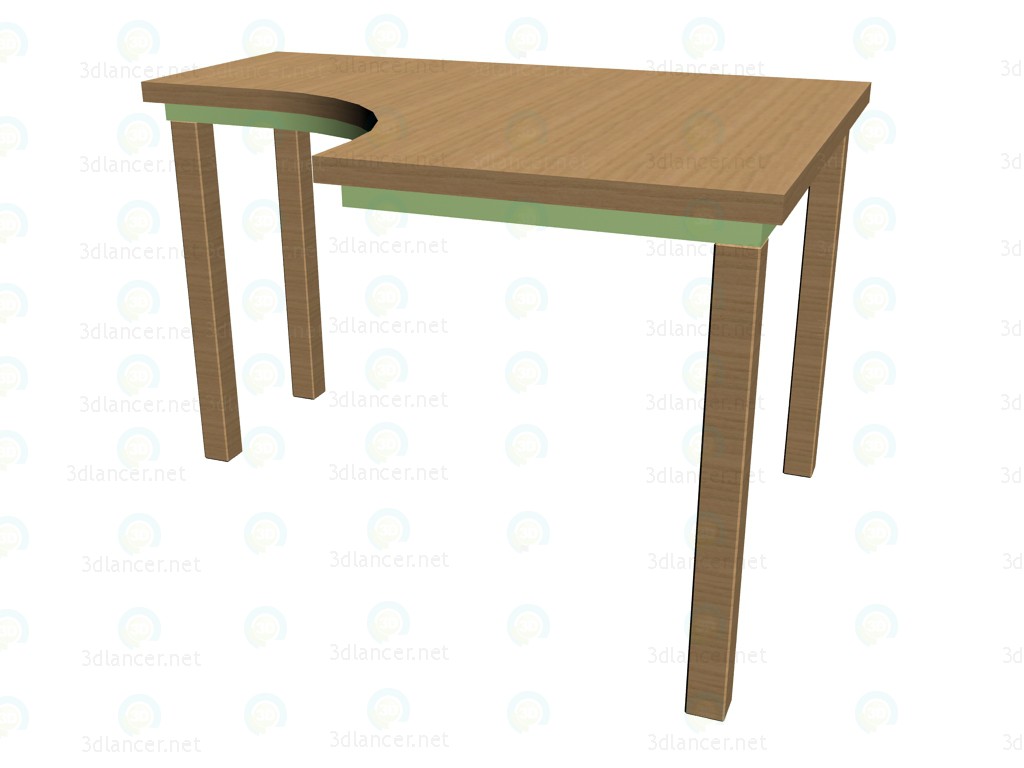 3d model corner table for classes 63ST02R right - preview