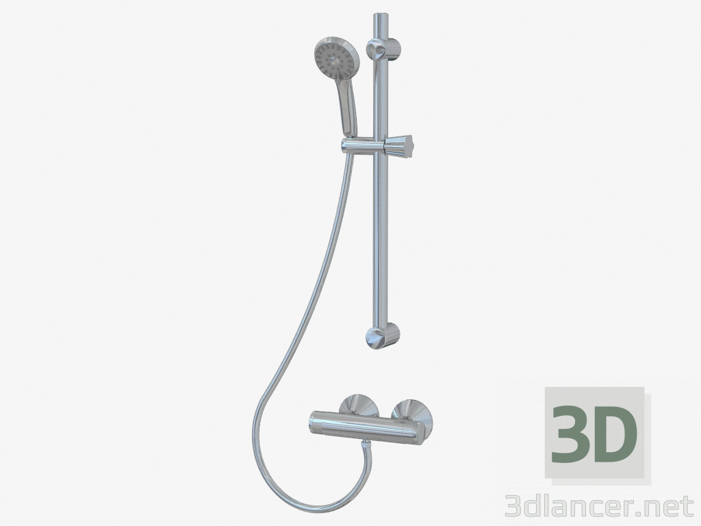 modèle 3D Pomme de douche avec une crémaillère Dill (NCD-051K 55791) - preview