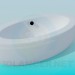 3D modeli Oval küvet - önizleme