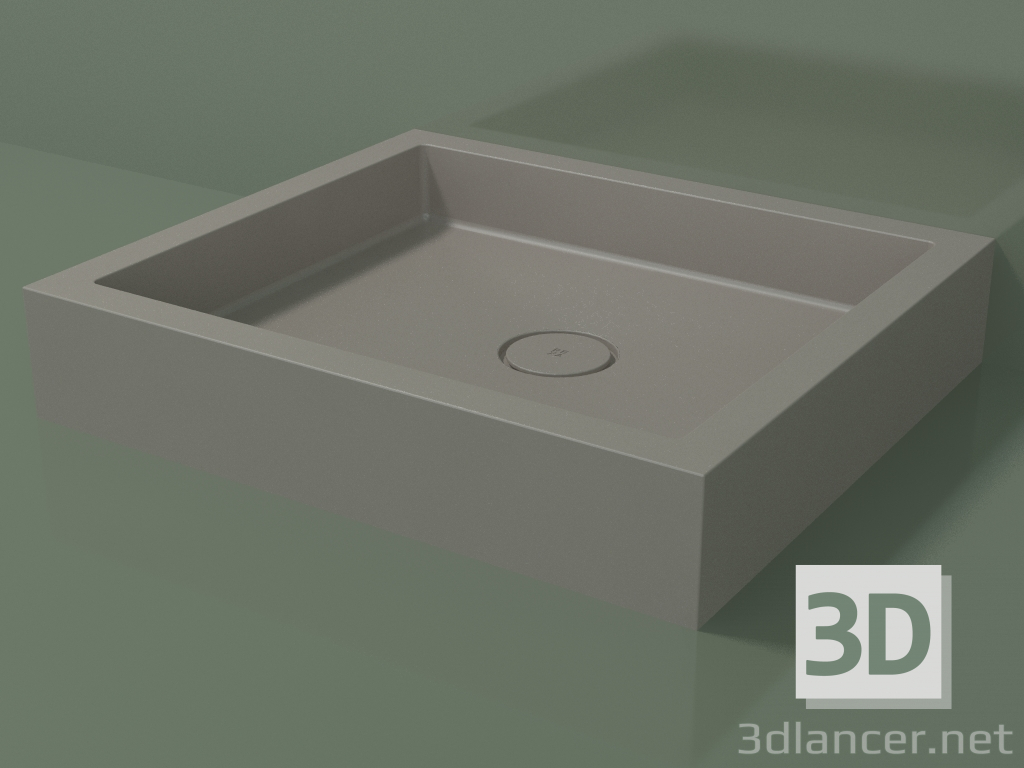 modello 3D Piatto doccia Alto (30UA0117, Clay C37, 80x70 cm) - anteprima