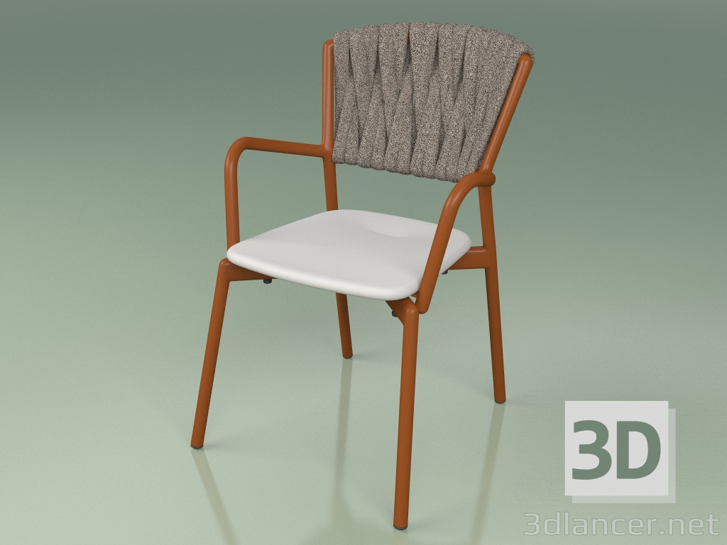 modèle 3D Chaise 221 (Métal Rouille, Résine Polyuréthane Gris, Ceinture Rembourrée Gris-Sable) - preview