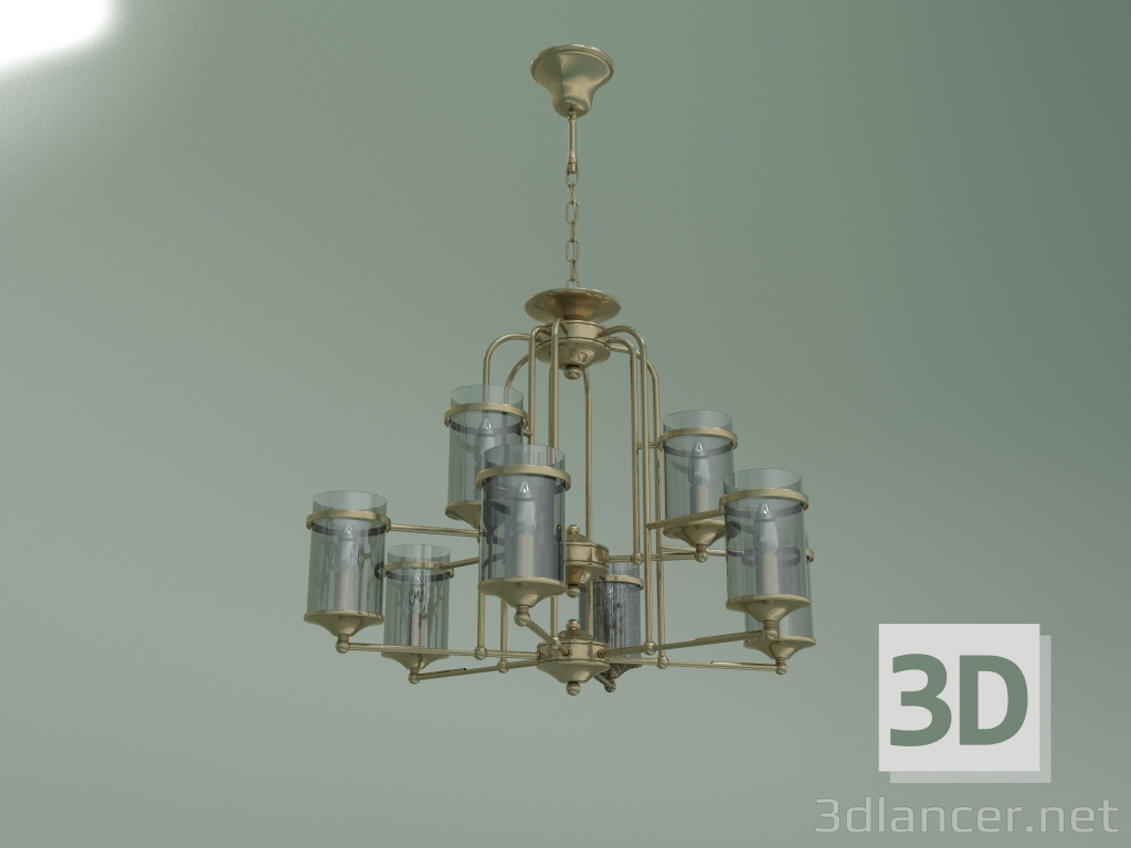 modello 3D Lampadario a sospensione 60040-9 (bronzo antico) - anteprima