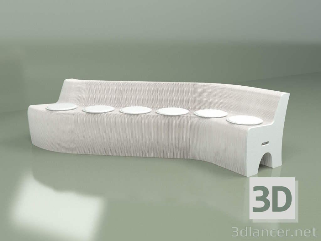 3d model Sofá de papel para 12 personas (blanco) - vista previa