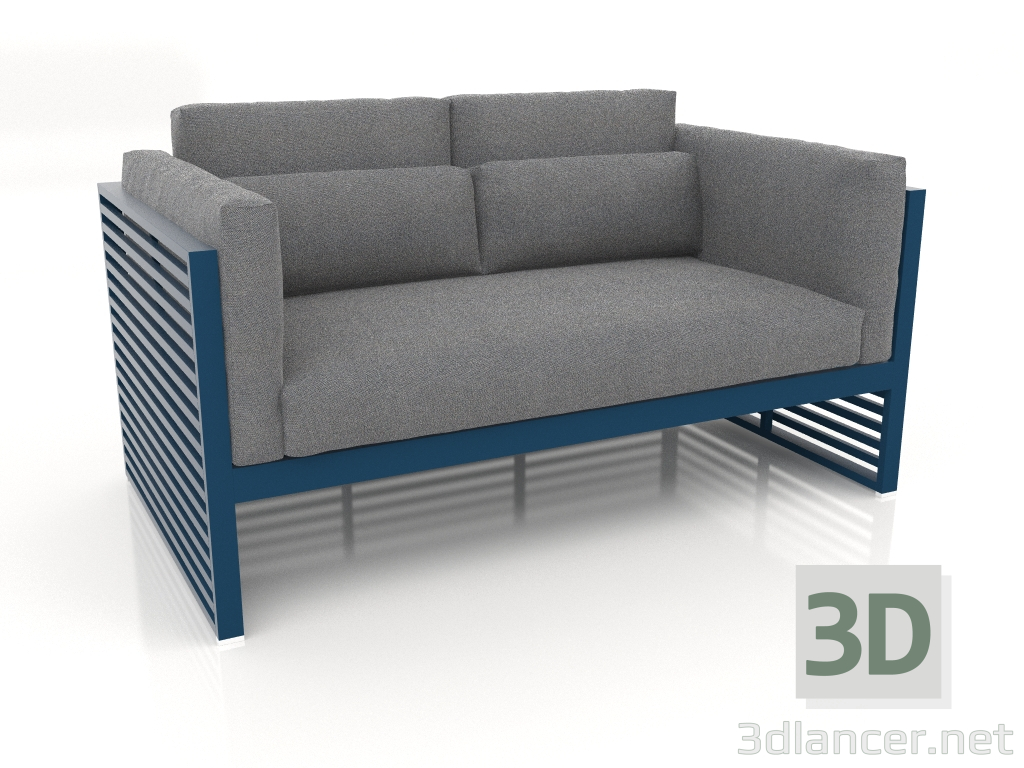 Modelo 3d Sofá de 2 lugares com encosto alto (cinza azul) - preview