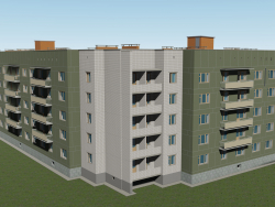 Edificio a cinque piani di una serie 114-86 di Troitsk Deribas 40