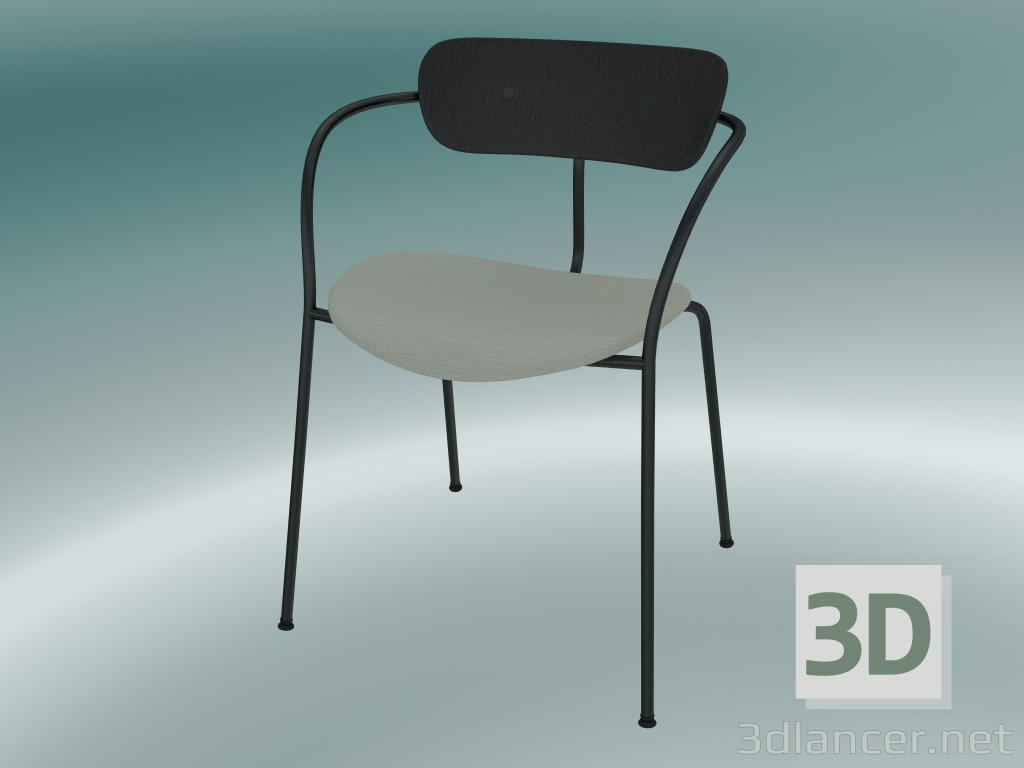 modello 3D Chair Pavilion (AV4, H 76cm, 52x56cm, Rovere laccato nero, Balder 612) - anteprima
