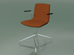 Sandalye 5911 (4 ayak, döner, kolçaklı, ön kaplamalı, siyah huş ağacı)