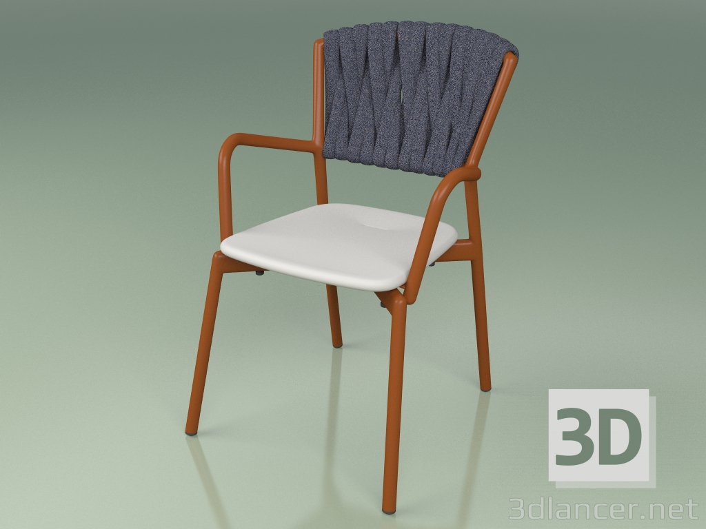 Modelo 3d Cadeira 221 (Metal Rust, Resina de Poliuretano Cinza, Cinto Acolchoado Cinza-Azul) - preview