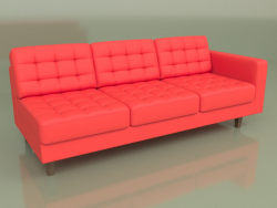 Section three-seater left Cosmo (Red leather)