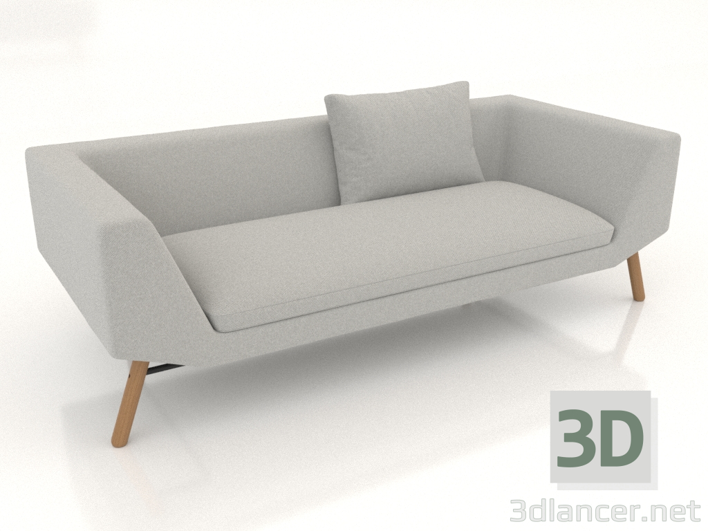 modèle 3D Canapé 2,5 places (pieds bois) - preview