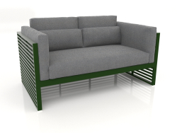 2-seater sofa with a high back (Bottle green)
