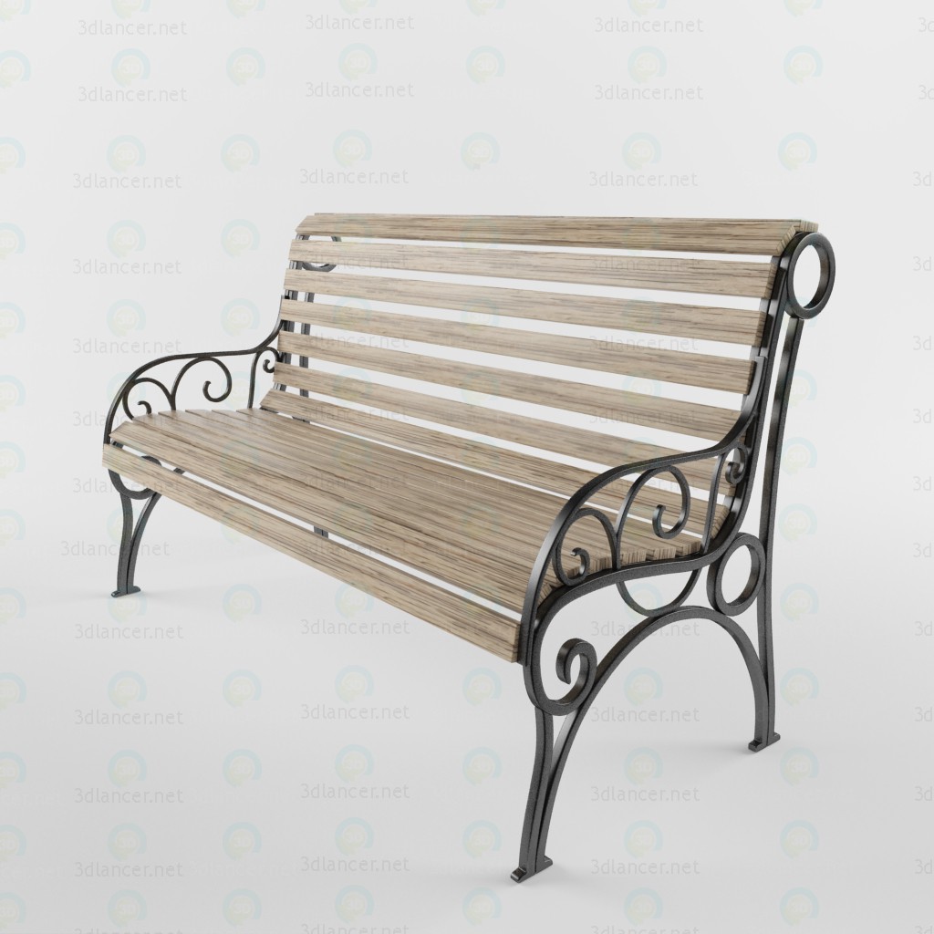 Banco 3D modelo Compro - render Banco 3D modelo Compro - render