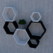 3d Shelf in the form of honeycombs model buy - render
