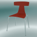 modèle 3D Chaise empilable Chaise en plastique REMO (1417-20, plastique rouge corail, chrome) - preview