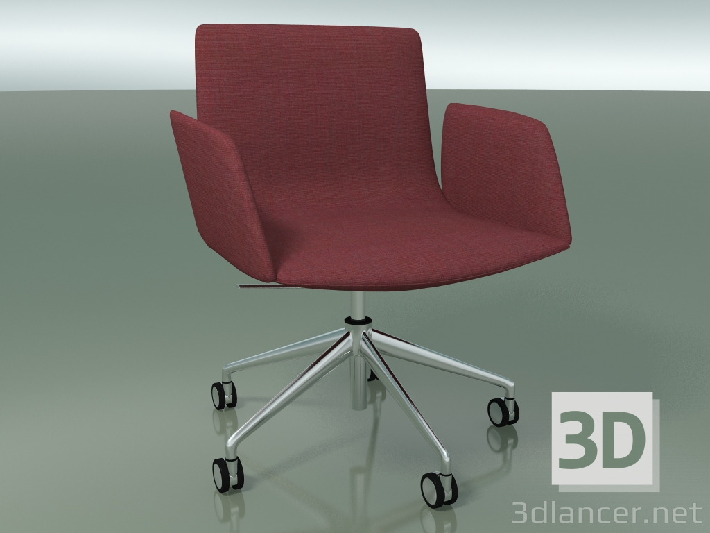modèle 3D Chaise de conférence 4900BR (5 roulettes, avec accoudoirs souples) - preview