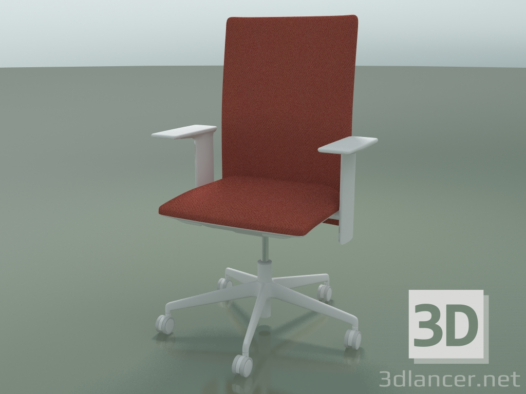 3D Modell Stuhl mit hoher Rückenlehne 6503 (5 Räder, mit abnehmbarer Polsterung, verstellbarer Standardarmlehn - Vorschau
