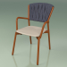 modèle 3D Chair 221 (Metal Rouille, Polyuréthane Résine Taupe, Ceinture Rembourrée Gris-Bleu) - preview