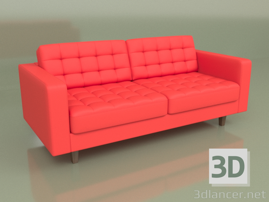 modello 3D Divano triplo Cosmo (pelle rossa) - anteprima