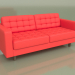 3d model Triple sofa Cosmo (Red leather) - preview