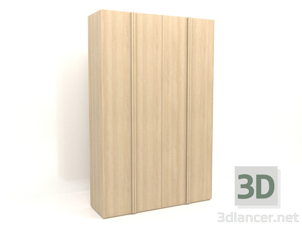 modello 3D Armadio MW 01 legno (1800x600x2800, legno bianco) - anteprima