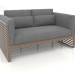3d model 2-seater sofa with a high back (Bronze) - preview