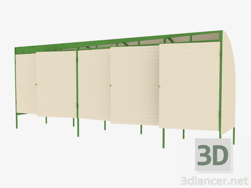 3d model Canopy for 5 containers MSW (9018) - preview