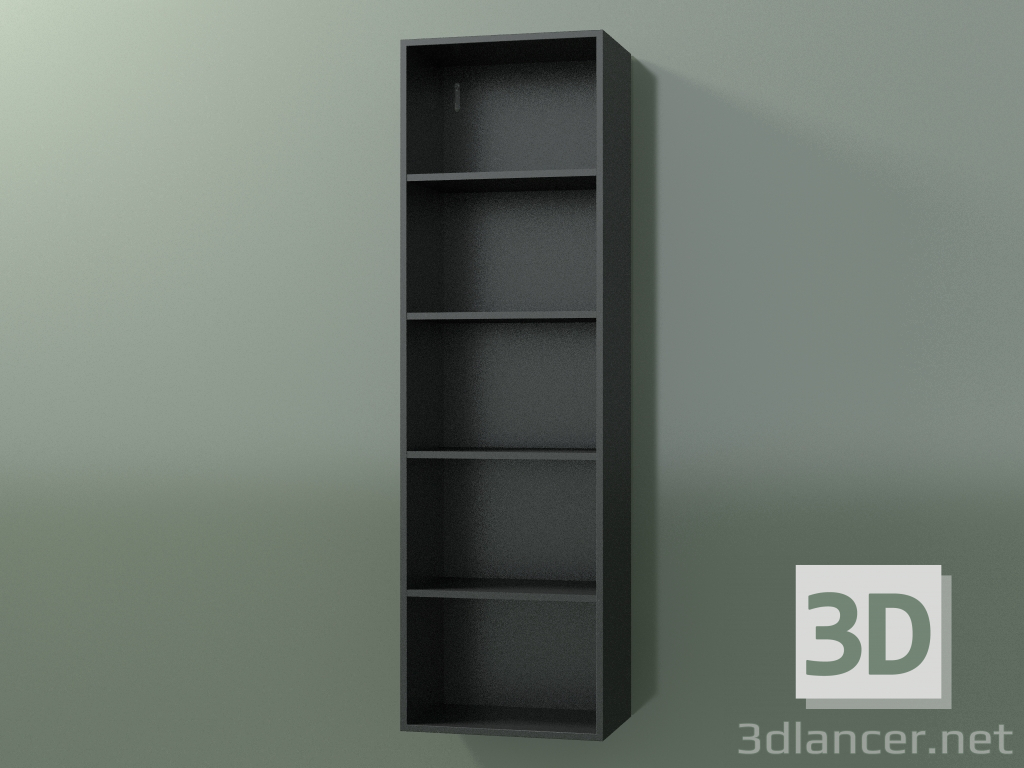 modello 3D Mobile alto Wall (8DUBDC01, Deep Nocturne C38, L 36, P 24, H 120 cm) - anteprima