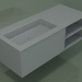 3D Modell Waschbecken mit Schublade und Fach (06UC724S2, Silbergrau C35, L 120, P 50, H 36 cm) - Vorschau