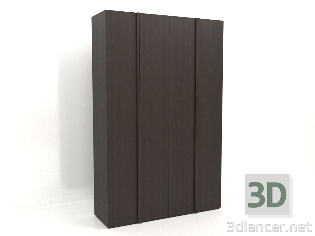 3D Modell Kleiderschrank MW 01 Holz (1800x600x2800, Holzbraun dunkel) - Vorschau