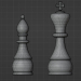 3d Chess board with figures. model buy - render