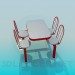 3d model A table in the cafe - preview