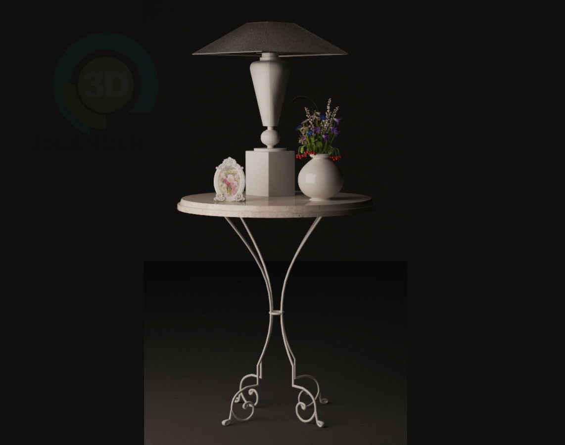 3d model Table with accessories - preview