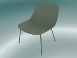 Lounge chair with pipes at the base of Fiber (Dusty Green)