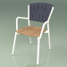 3D Modell Chair 221 (Metal Milk, Teak, gepolsterter Gürtel Grau-Blau) - Vorschau
