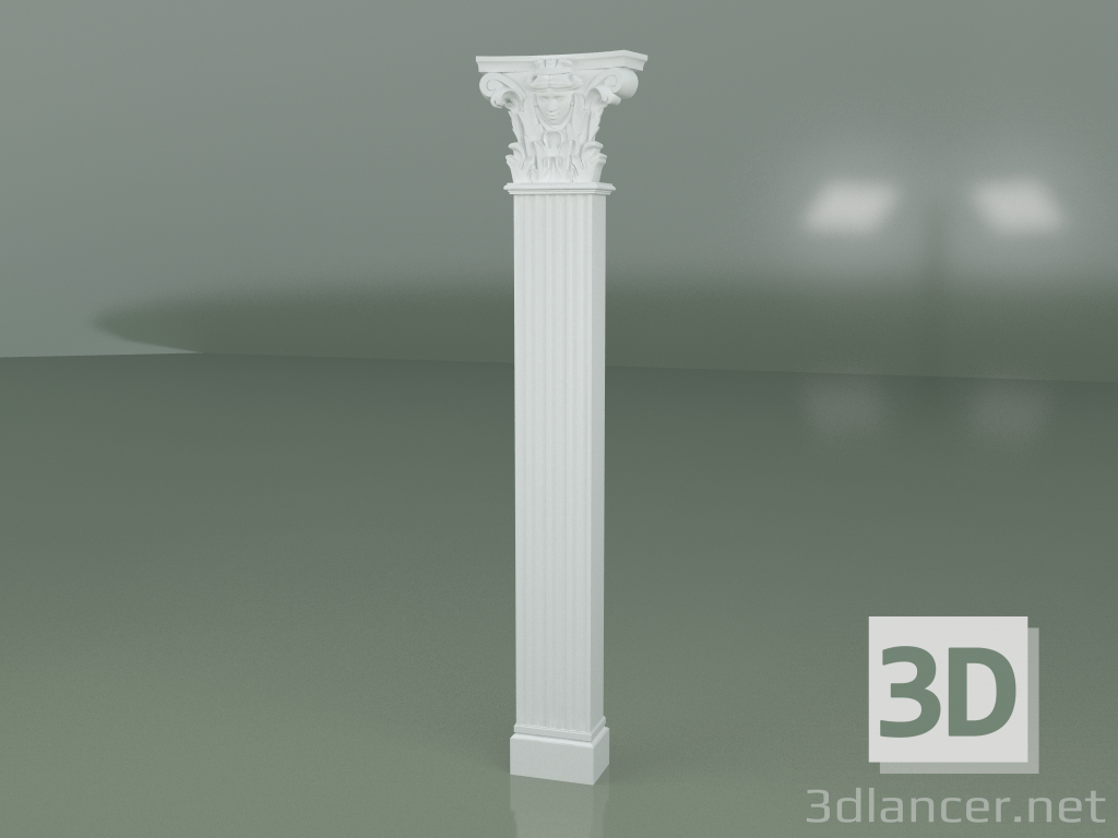 modello 3D Pilastro in gesso PL003 - anteprima