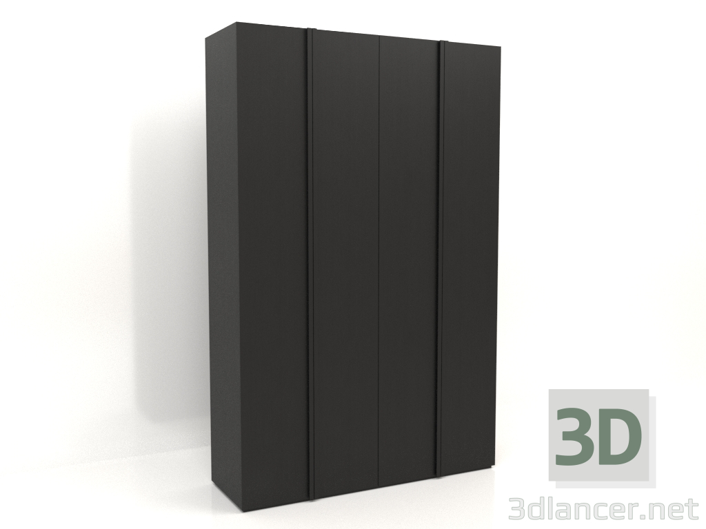 3D Modell Kleiderschrank MW 01 Holz (1800x600x2800, Holz schwarz) - Vorschau