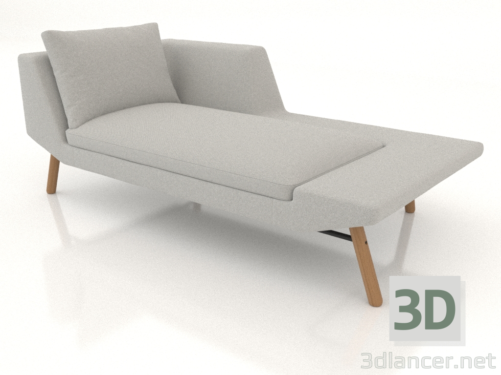 3d model Chaise longue 177 with an armrest on the left (wooden legs) - preview