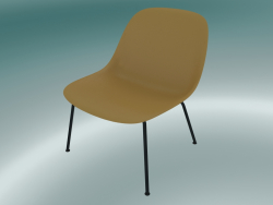 Lounge chair with pipes at the base of Fiber (Ocher, Black)
