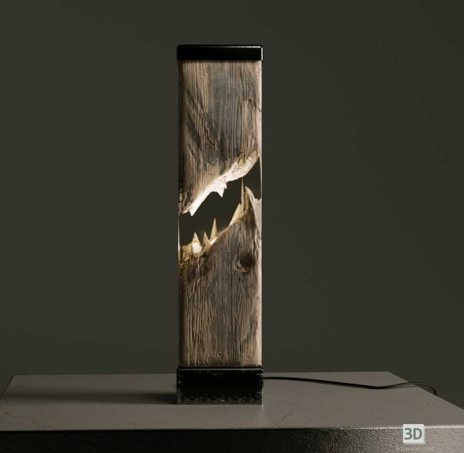 3d Epoxy and wood luminaire model buy - render