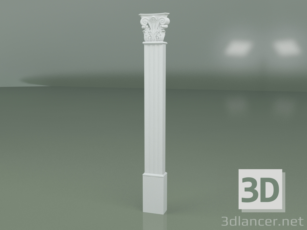 modello 3D Pilastro in gesso PL004 - anteprima