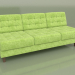 3d model Section three-seater Cosmo (Green velvet) - preview