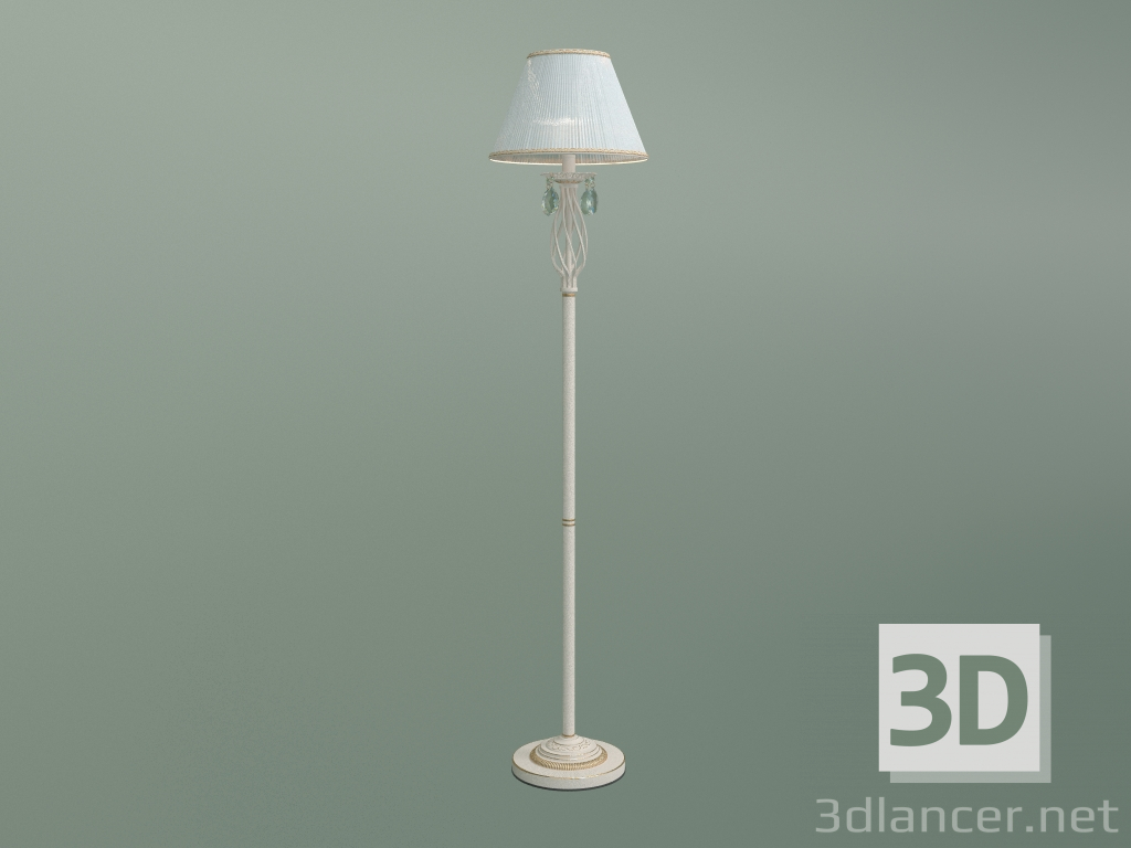 3d model Lámpara de pie 10073-1 (blanco con Strotskis de cristal dorado claro) - vista previa